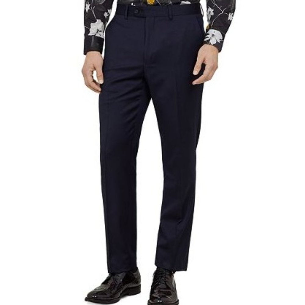 NWT Ted Baker London Men ARCINAT Debonair Plain Suit Pant Blk Sz 34L $245 JK709